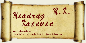 Miodrag Kotević vizit kartica